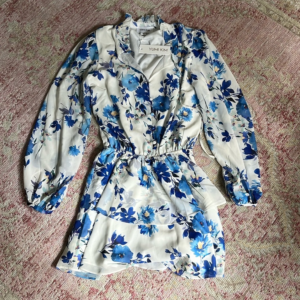 New With Tags!! Yumi Kim Blue Long Sleeve Dress